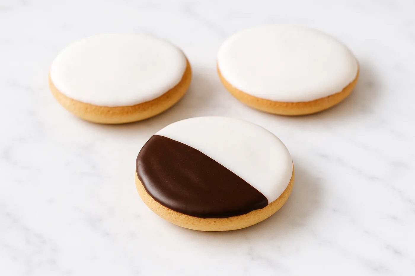 Glazed soft-cake biscuits
