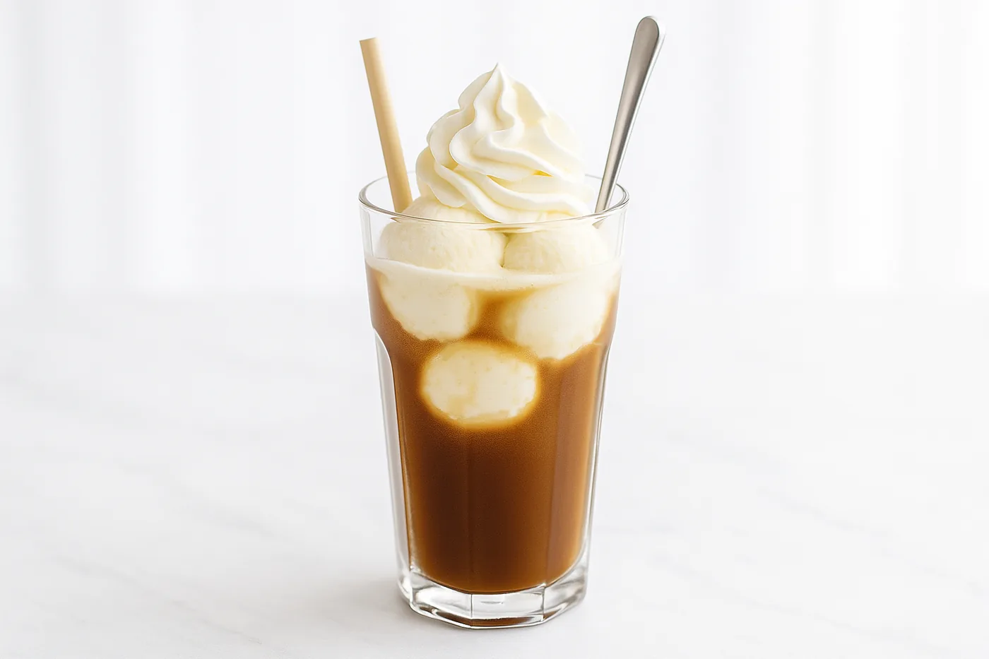 Iced coffee with cream