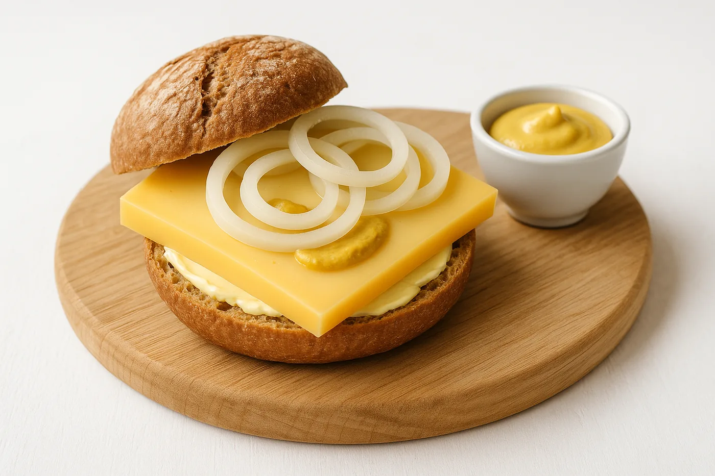 Halve Hahn: rye roll, Gouda and onion
