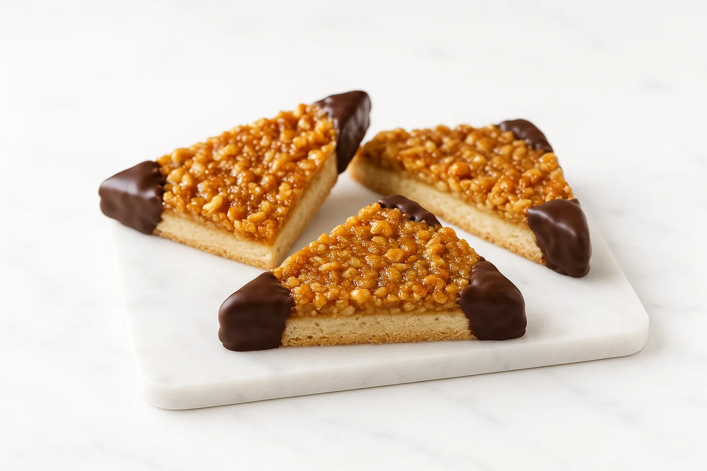 Nut corners with chocolate tips