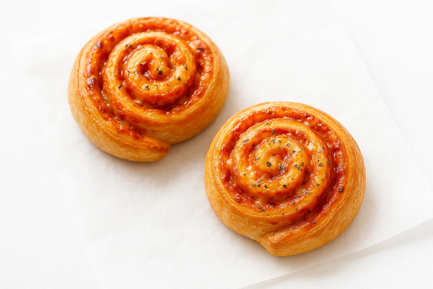 Pizza swirls fresh from the oven
