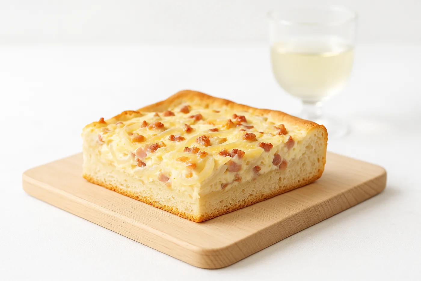Onion tart from the tray
