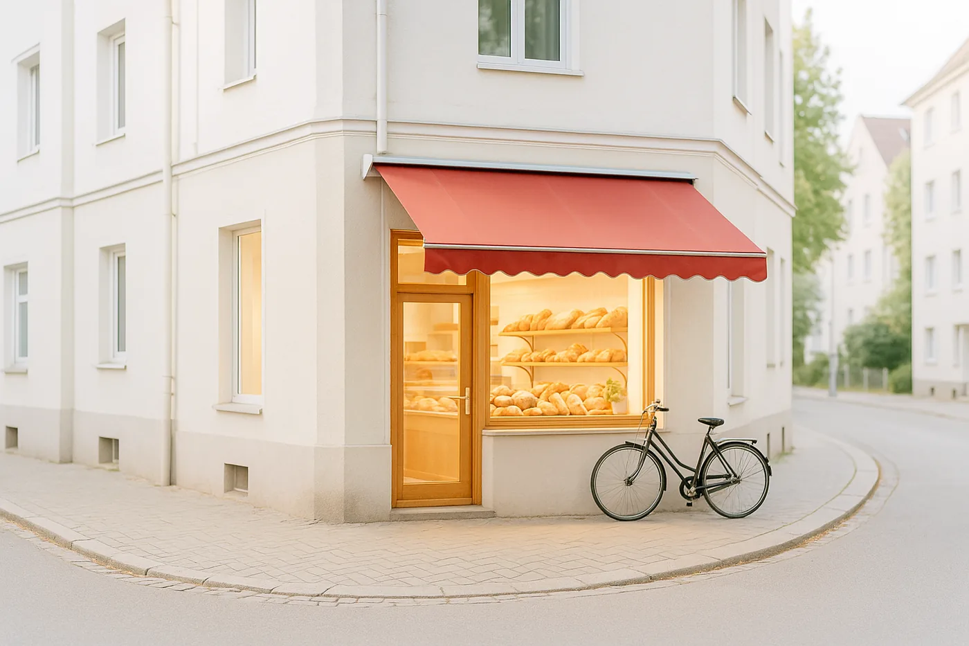 Quartierfiliale mit roter Markise
