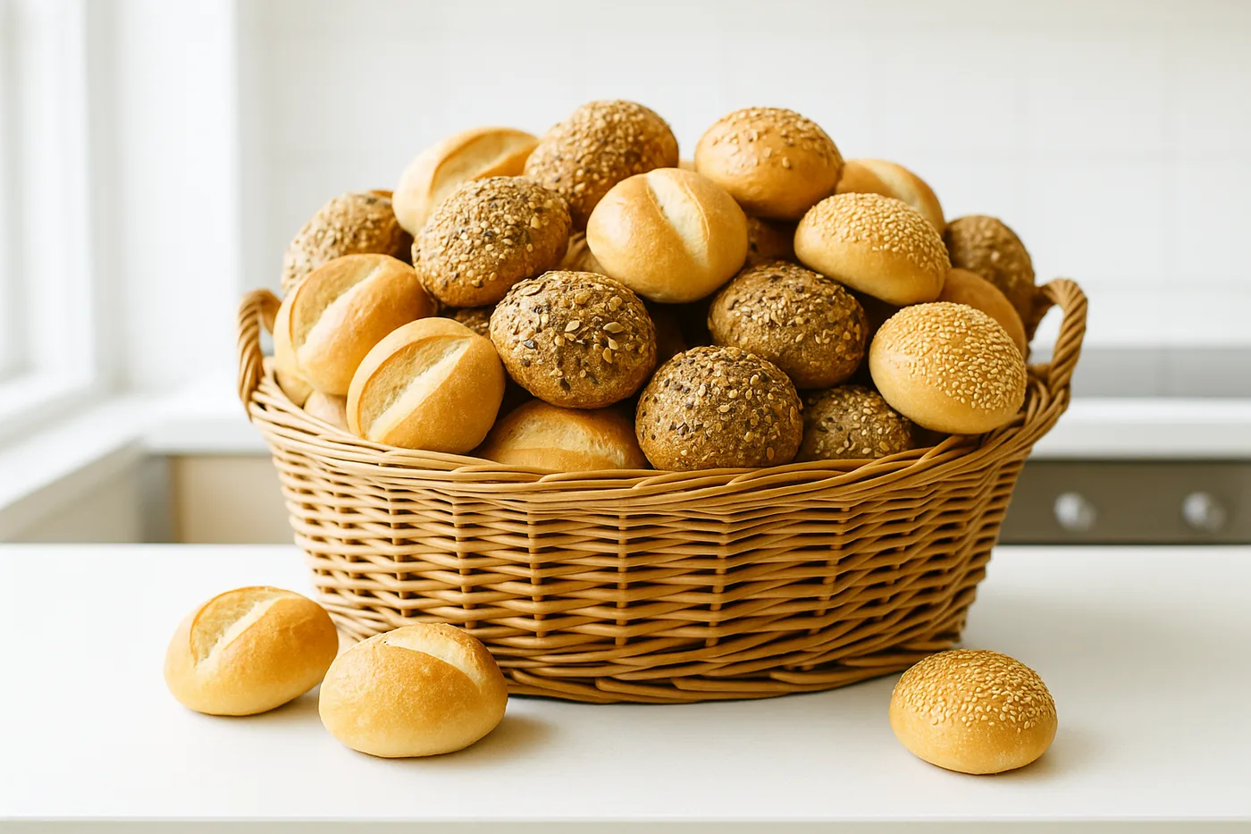 Brötchen und Körnerbrötchen